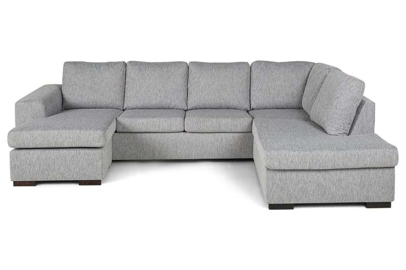 CONNECT U-soffa med Divan Vänster Grovvävt tyg Brun - Skräddarsy färg och tyg - U-soffor