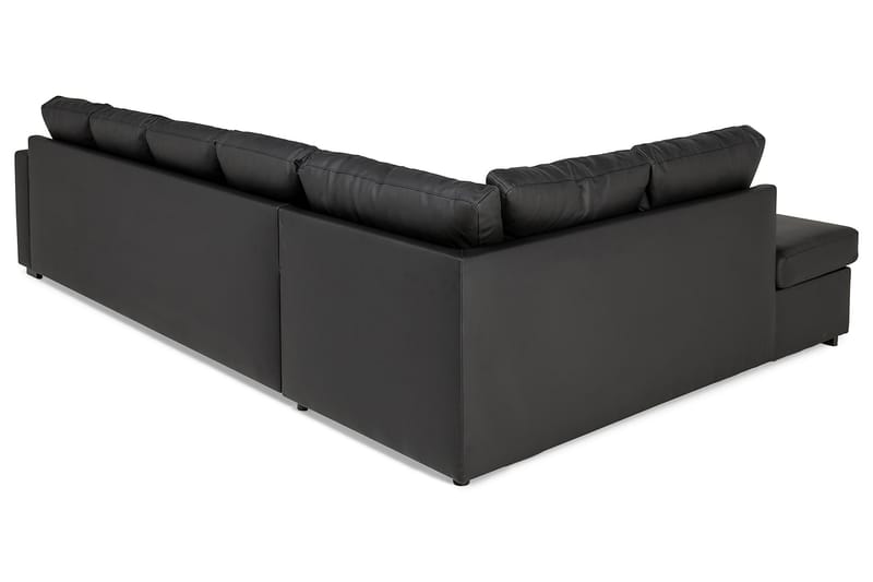 NEW YORK U-soffa XL Divan Höger Svart Konstläder - U-soffor