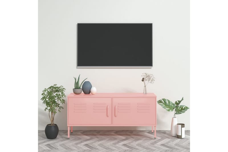Tv-bänk pink 105x35x50 cm stål - Rosa - Tv-bänkar