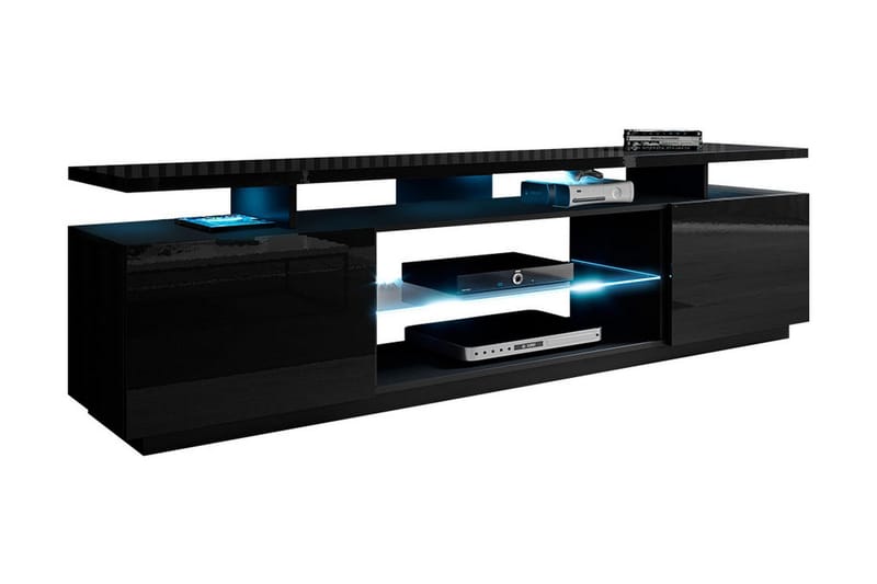 LUDWIG TV-bänk 180 cm med LED Svart - Tv-bänkar