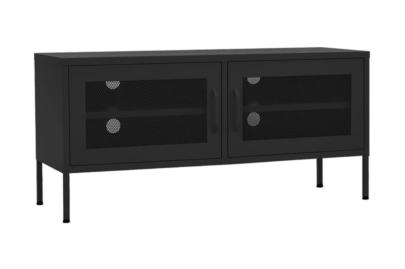 Tv-bänk svart 105x35x50 cm stål - Svart - Tv-bänkar