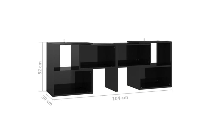TV-bänk svart högglans 104x30x52 cm spånskiva - Svart - Tv-bänkar