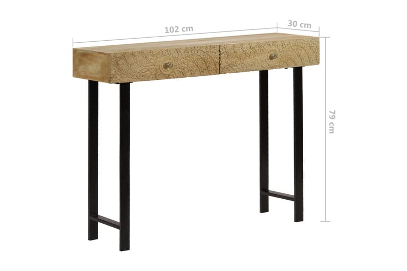 Konsolbord massivt mangoträ 102x30x79 cm - Brun - Hallbord - Bord - Avlastningsbord & konsolbord