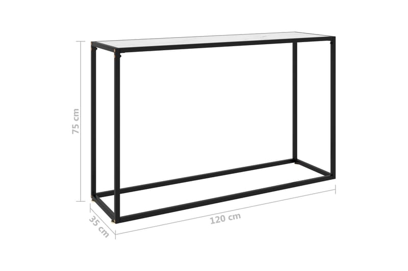 Konsolbord vit 120x35x75 cm härdat glas - Vit - Hallbord - Bord - Avlastningsbord & konsolbord