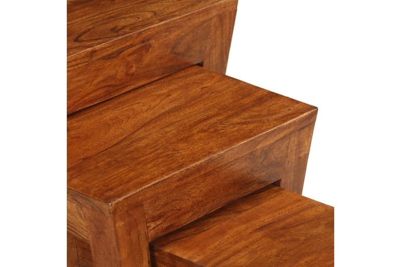 Satsbord 3 delar massivt akaciaträ 50x35x50 cm brun - Brun - Bord - Satsbord