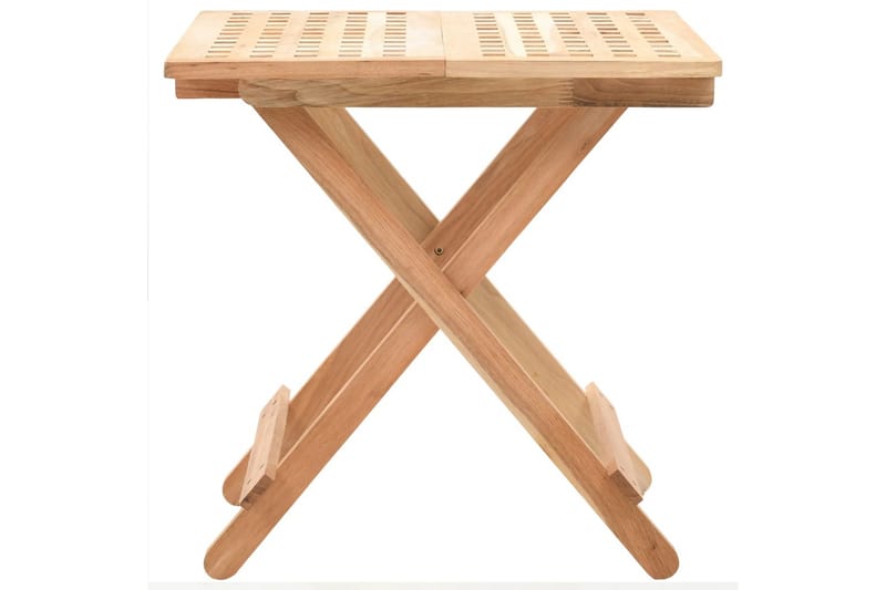 Hopfällbart sidobord i massiv valnötsträ 50x50x49 cm - Beige - Brickbord - Bord - Sidobord & lampbord