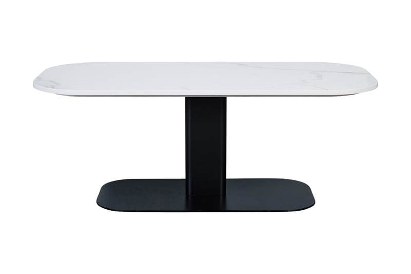 HANSKROKA Soffbord 120 cm Ovalt Marmor/Vit/svart - Marmorbord - Soffbord - Bord