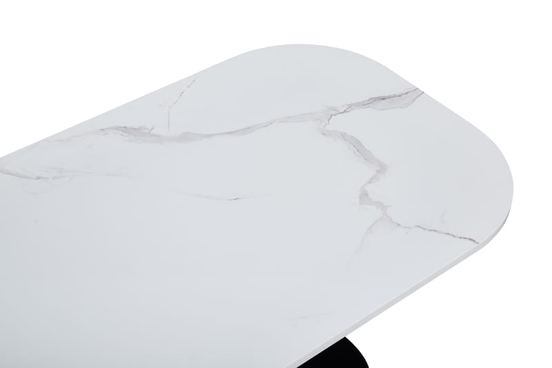 HANSKROKA Soffbord 120 cm Ovalt Marmor/Vit/svart - Marmorbord - Soffbord - Bord