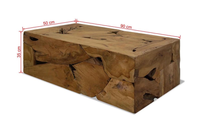 Soffbord 90x50x30 cm äkta teak Valnötsbrun - Valnötsbrun - Soffbord - Bord