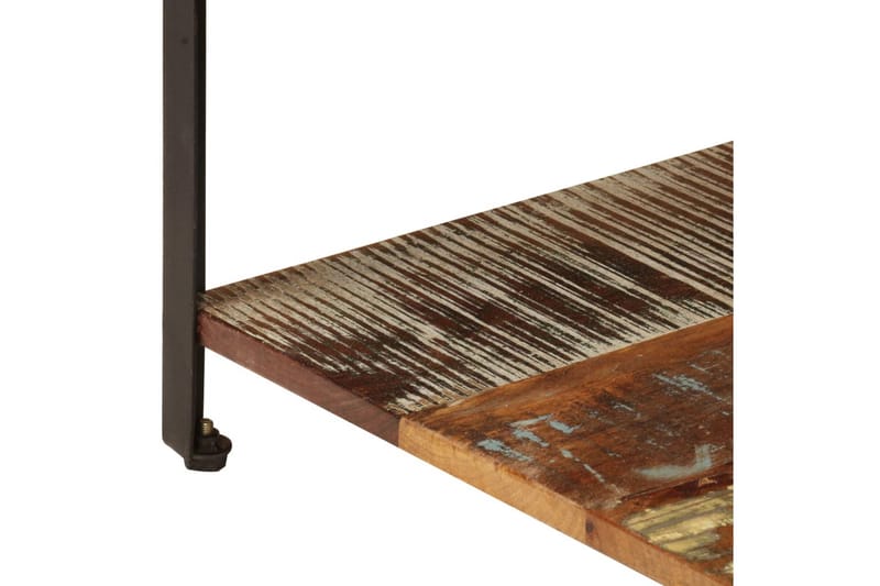 Soffbord med hylla 100x60x35 cm massivt återvunnet trä - Brun - Soffbord - Bord