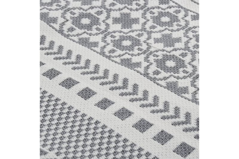 Matta grå och vit 120x180 cm bomull - Grå - Bomullsmattor