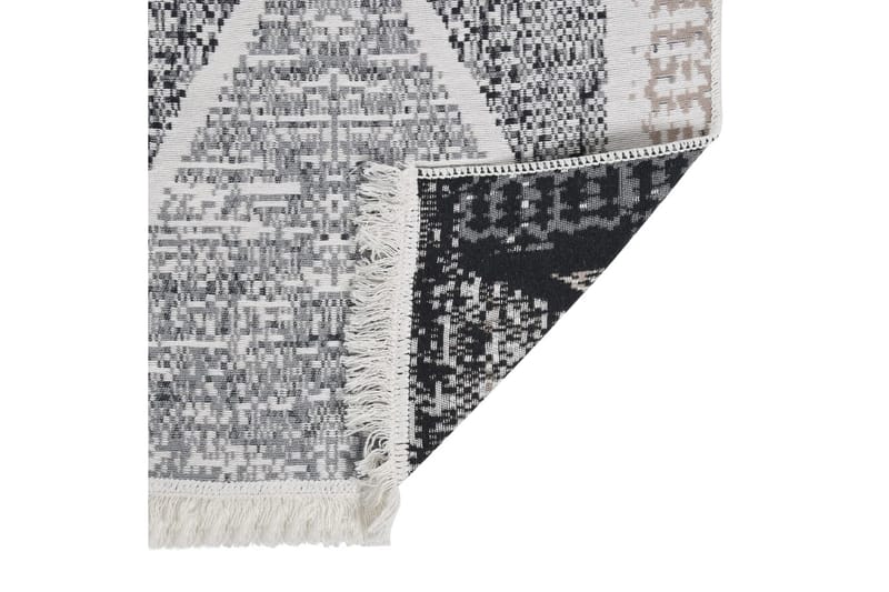 Matta svart och grå 120x180 cm bomull - Grå - Bomullsmattor