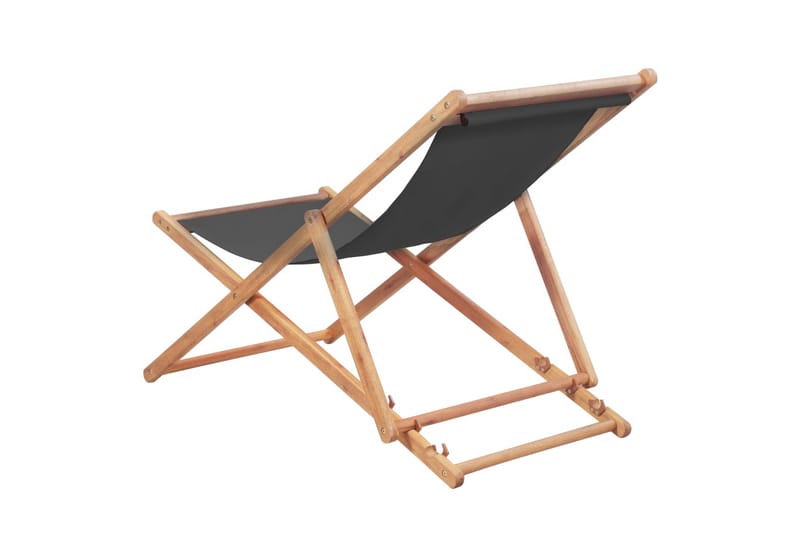 Hopfällbar strandstol tyg och träram grå - Grå - Strandstol - Balkongstolar - Brassestol & campingstol
