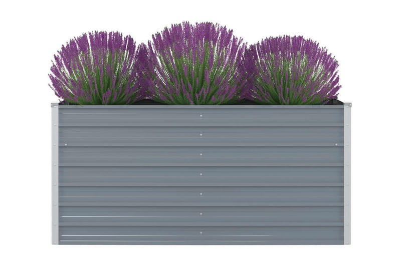 Odlingslåda 160x80x77 cm galvaniserad stål grå - Grå - Övriga trädgårdstillbehör - Blomlåda
