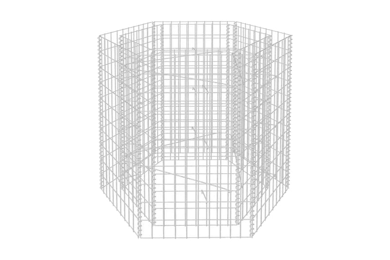 Hexagonal planteringsgabion upphöjd 100x90x100 cm - Silver - Staket & grindar