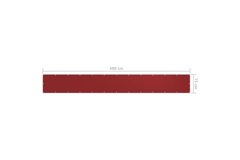 Balkongskärm röd 75x600 cm oxfordtyg - Röd - Skärmskydd & vindskydd