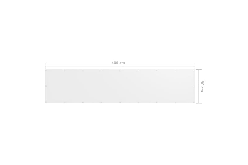 Balkongskärm vit 90x400 cm oxfordtyg - Vit - Skärmskydd & vindskydd
