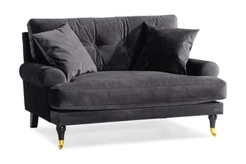ANTHONY Loveseat Sammet Mörkgrå/Mässing
