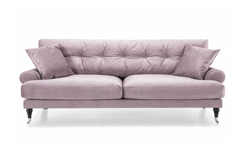 ANTHONY Sammetssoffa 3-sits Lila/Krom - 3-sits soffor - Sammetssoffor - Howardsoffor