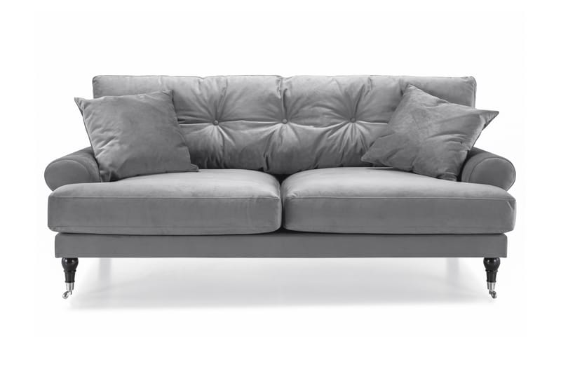 ANTHONY Sammetssoffa 2-sits Silvergrå/Mässing - 2-sits soffor - Sammetssoffor - Howardsoffor