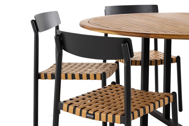 LINES Matgrupp + 6 BUCKLE Matstolar Svart - Matgrupper utomhus