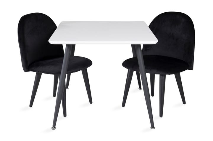 DAWNE Matgrupp 80 cm med 2 Matstolar Sammet - Matgrupp & matbord med stolar