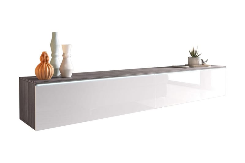 MEILLAC TV-bänk 180 cm LED-belysning Vit|Grå|Vit LED - Tv-bänkar