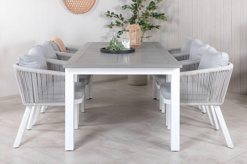 ALBANY Förlängningsbar Matgrupp 224cm + 6 Virya Stolar Brun/ - Venture Home - Matgrupper utomhus