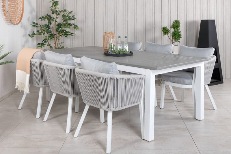 ALBANY Förlängningsbar Matgrupp 224cm + 6 Virya Stolar Brun/ - Venture Home - Matgrupper utomhus