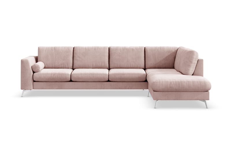 NASHVILLE LYX 4-sits Soffa med Schäslong Höger Rosa - Divansoffa & schäslong