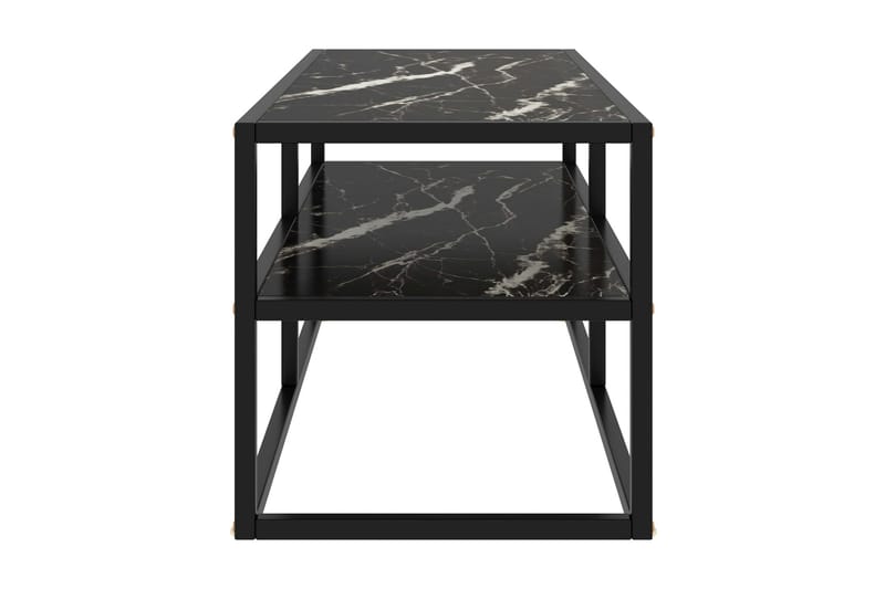 Tv-bänk svart med svart marmor glas 100x40x40 cm - Svart - Tv-bänkar
