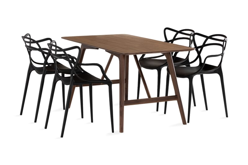 HULSIG Matbord 140  + 4 DEEMS Karmstol - Matgrupp & matbord med stolar