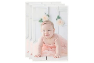 Fotoramar 3 st för vägg eller bord silver 10x15 cm MDF