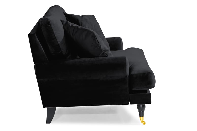 ANTHONY Loveseat Sammet Svart/Mässing - Fåtöljer - Sammetsfåtölj