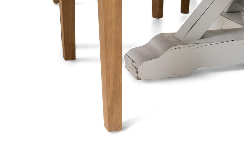 LIRE Matbord Ø150 Natur/Vit + 6 CARMINE Fåtölj Beige -   - Matgrupp & matbord med stolar