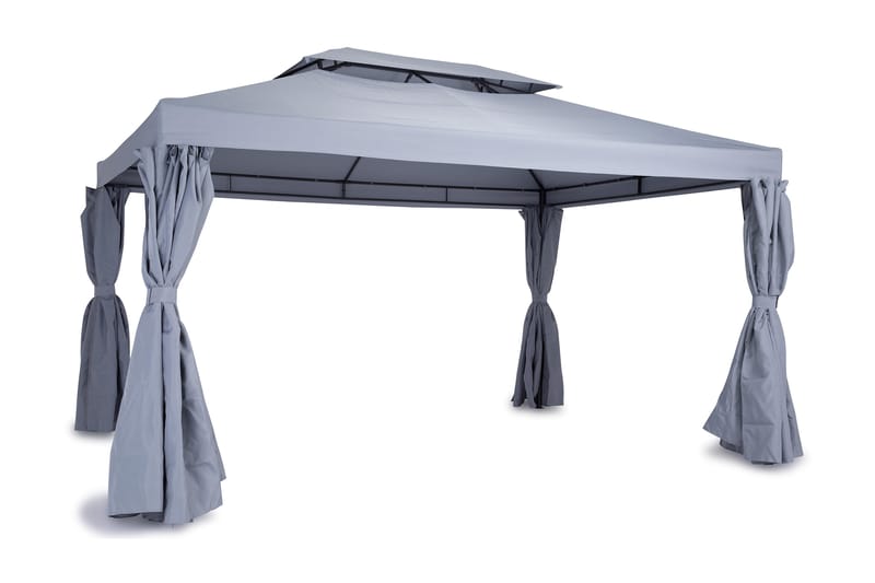 BERMUDA Paviljong 3x4 + Väggar Ljusgrå - Komplett paviljong