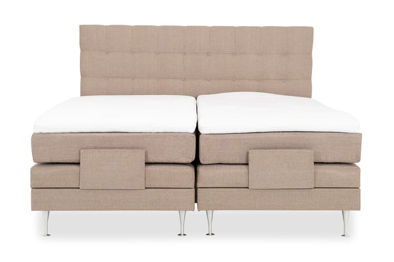 HILDA 180 Ställbar Säng + Gavel Sandbeige - Komplett Sängpaket - Ställbara sängar
