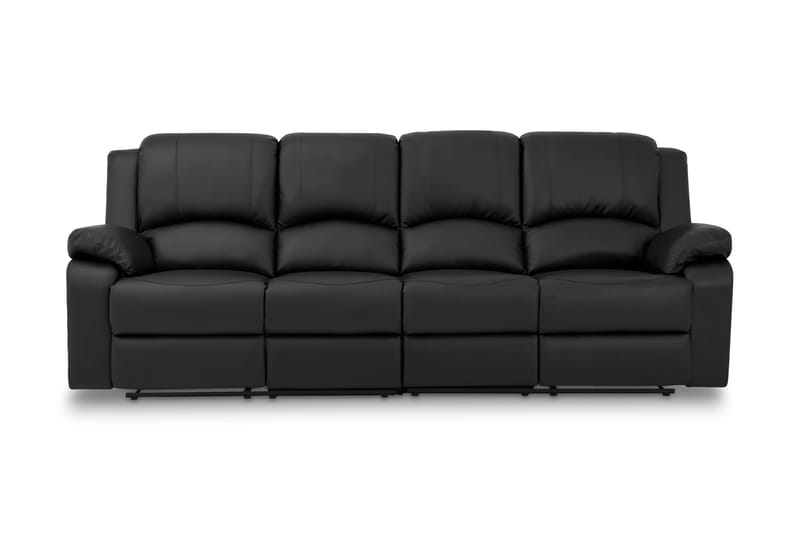 NANTERRE Reclinersoffa 4-sits Konstläder Svart - Skinnsoffor - Reclinersoffor & Biosoffor