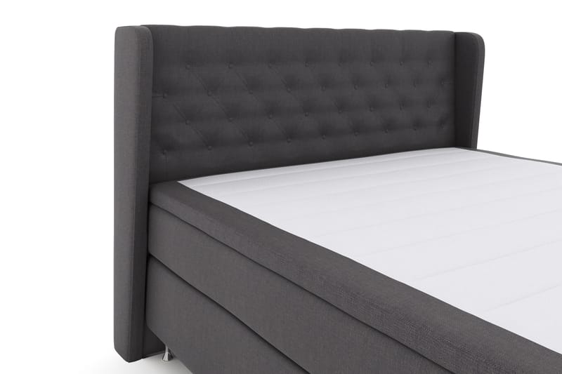 LEXI No 4 Sängpaket 180 Fast - Mörkgrå/Silver - Kontinentalsängar - Komplett Sängpaket