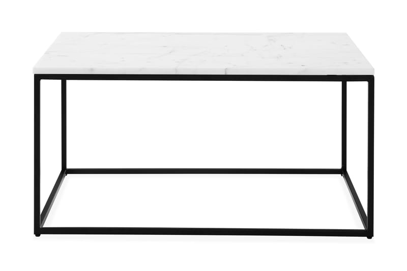 CARRIE Soffbord 90 cm Marmor/Vit/Svarta Ben - Bord - Marmorbord - Soffbord