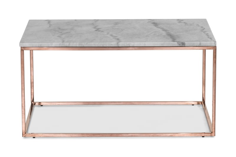 CARRIE Soffbord 90 cm Marmor/Grå/Koppar - Bord - Soffbord