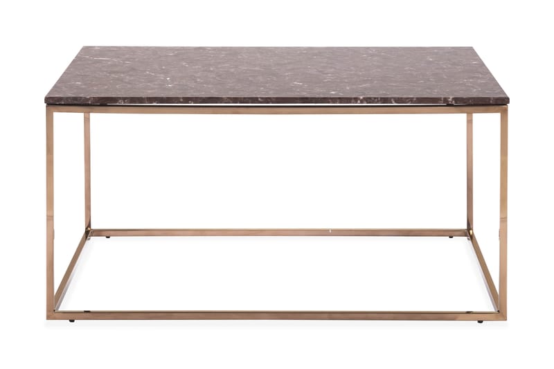 CARRIE Soffbord 90 cm Marmor/Röd/Koppar - Röd/Koppar - Bord - Marmorbord - Soffbord