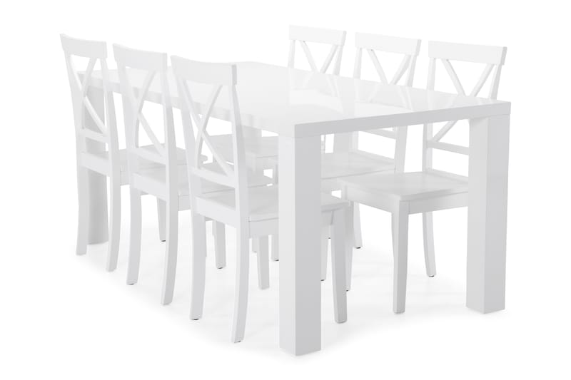 SALA Bord + 6 JEROME Stol Vit - Matgrupp & matbord med stolar