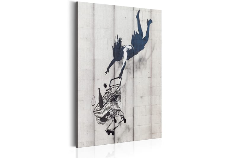 Tavla Shop Til You Drop By Banksy 40X60 Blå|Vit - Canvastavla