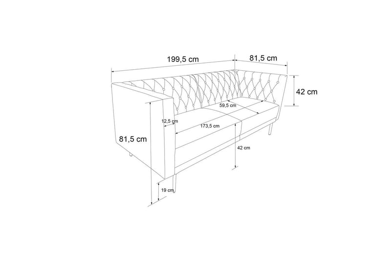 2-sitssoffa Marseille Elfenben - Elfenben - Möbler - Vardagsrum - Soffor - Sammetssoffor