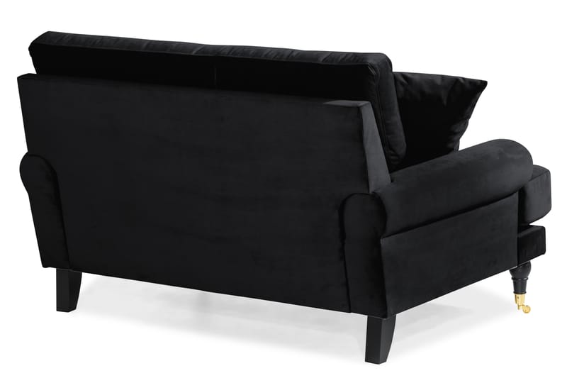 ANTHONY Loveseat Sammet Svart/Mässing - Fåtöljer - Sammetsfåtölj