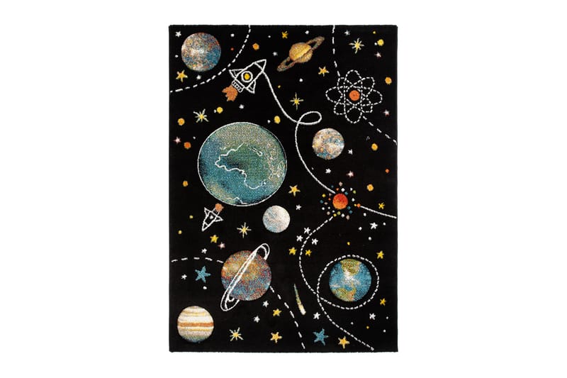 ATLAS SPACE Matta 140x200 cm Svart - Barnrumsinredning & leksaker - Barnmattor