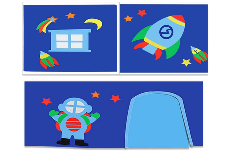 BEKANT Gardin till Loftsäng 140x235 cm Astronaut Flerfärgad/ - Barn & bebis - Barnrumsinredning & leksaker