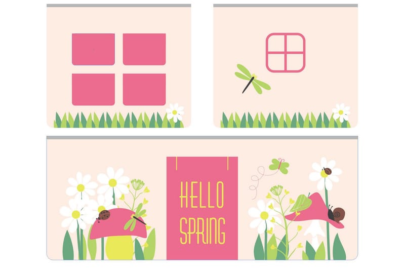 BEKANT Gardin till Loftsäng Vår 140x235 cm Flerfärgad/Rosa - Barn & bebis - Barnrumsinredning & leksaker