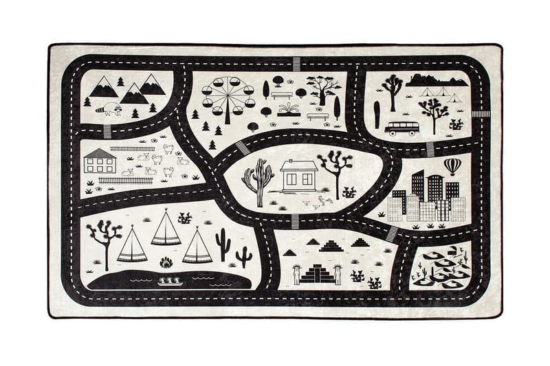 BLACKCITY Barnmatta 100x160 cm Flerfärgad/Sammet - Flerfärgad - Barnrumsinredning & leksaker - Barnmattor